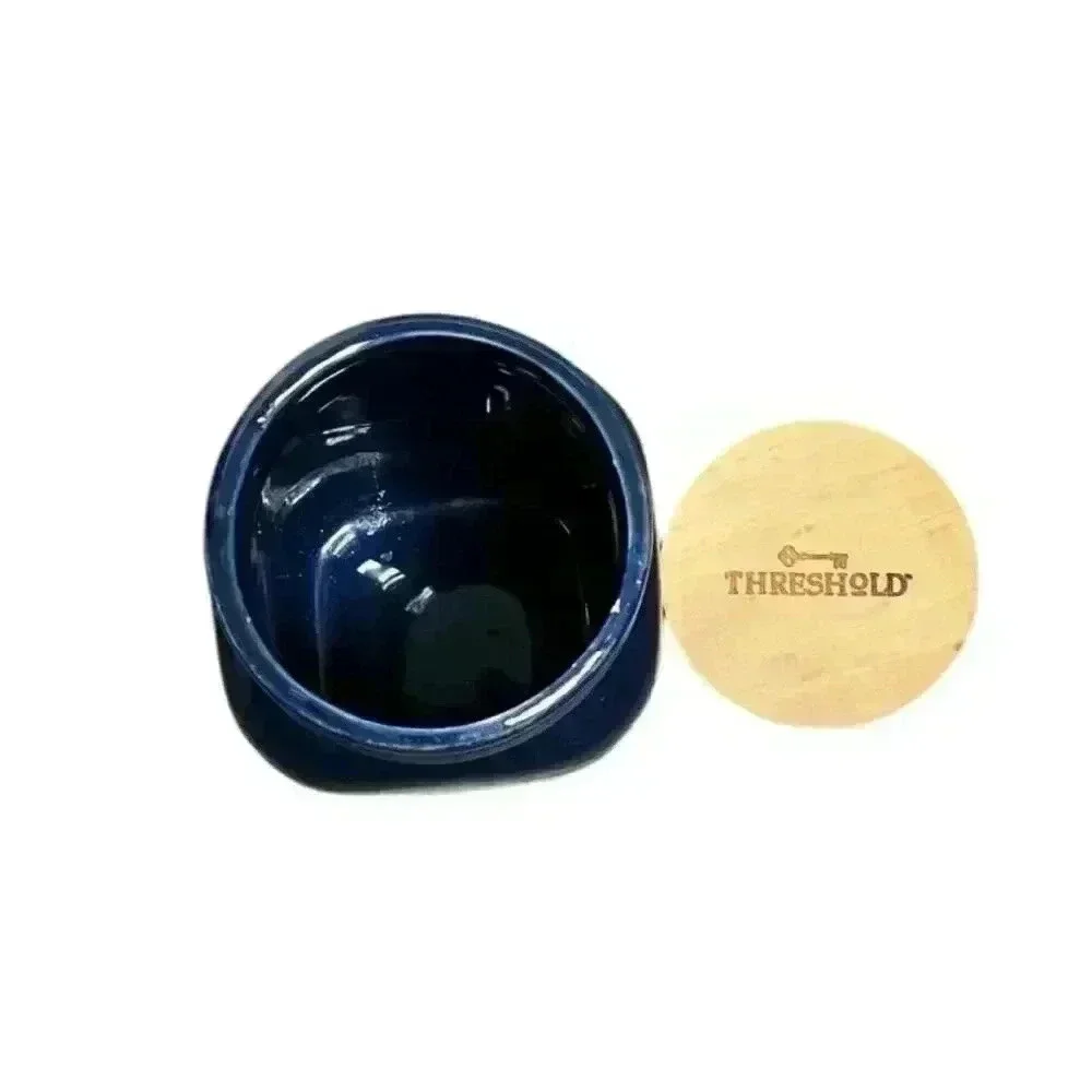 Threshold Glass Container Handmade Blue and White With Lid